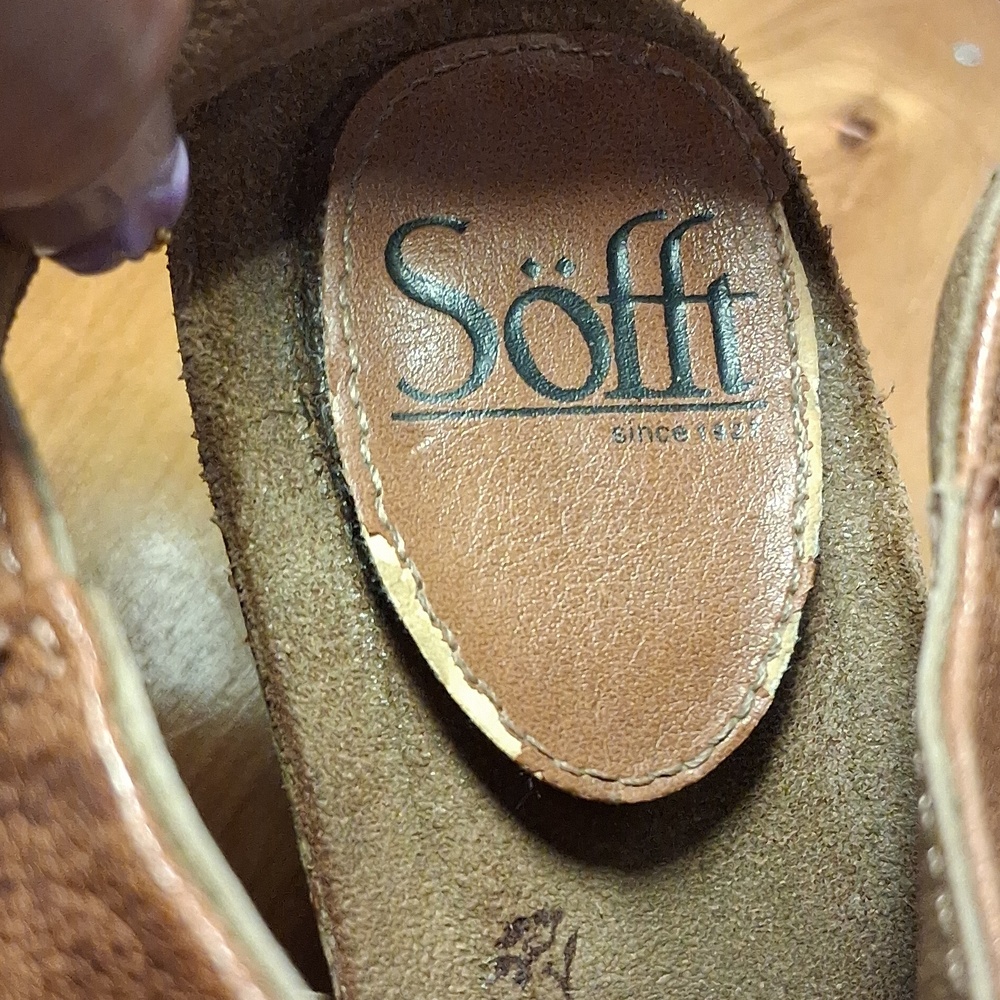 Sofft Women’s Brown Leather-Look Strappy Wedge Sandals 7.5 - Picture 7 of 17